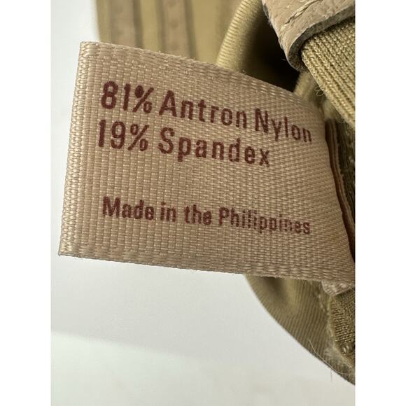 VTG 1980's Woman’s Driving Length Gloves Tan & Gray Stretch Nylon Leather Trim - Picture 7 of 9